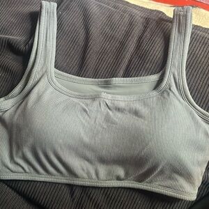 Klassy Network bamboo square neck tank ultra crop slate blue